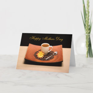 Coffee and Yellow Daisy Mothers Day Card