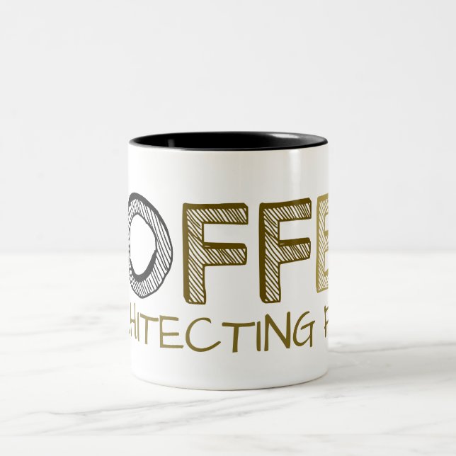 Coffee Architecting Fuel Two-Tone Coffee Mug (Center)