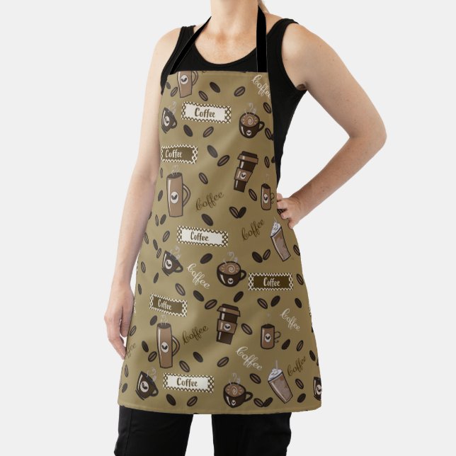 Coffee Art and Typography All-Over Print Apron (Insitu)