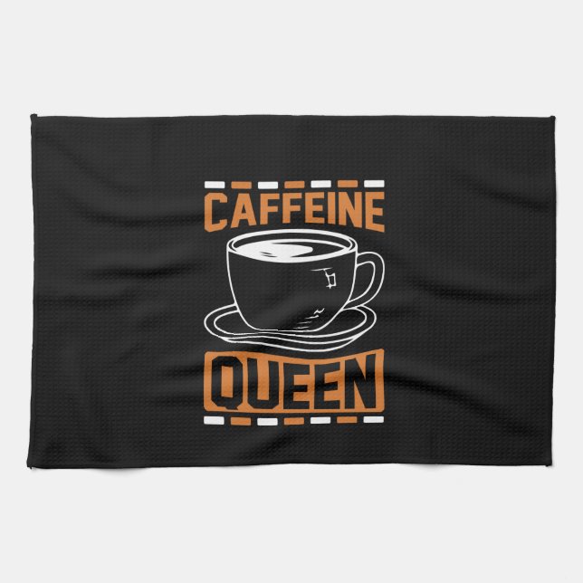 Coffee Art Caffeine Queen Kitchen Towel (Horizontal)