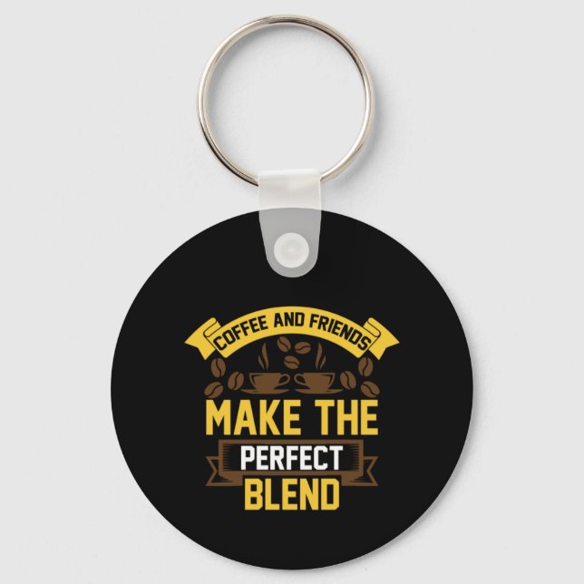 Coffee Art Coffee And Friends Keychain (Front)