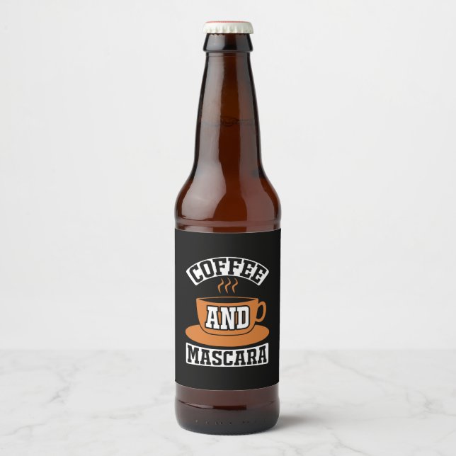 Coffee Art Coffee And Mascara Beer Bottle Label (Front)