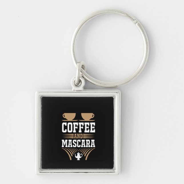 Coffee Art Coffee And Mascara Keychain (Front)
