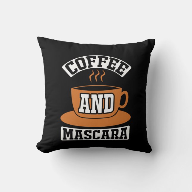 Coffee Art Coffee And Mascara Throw Pillow (Front)