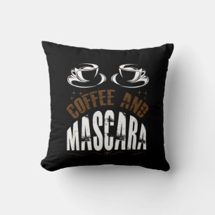 Coffee Art Coffee And Mascara Throw Pillow