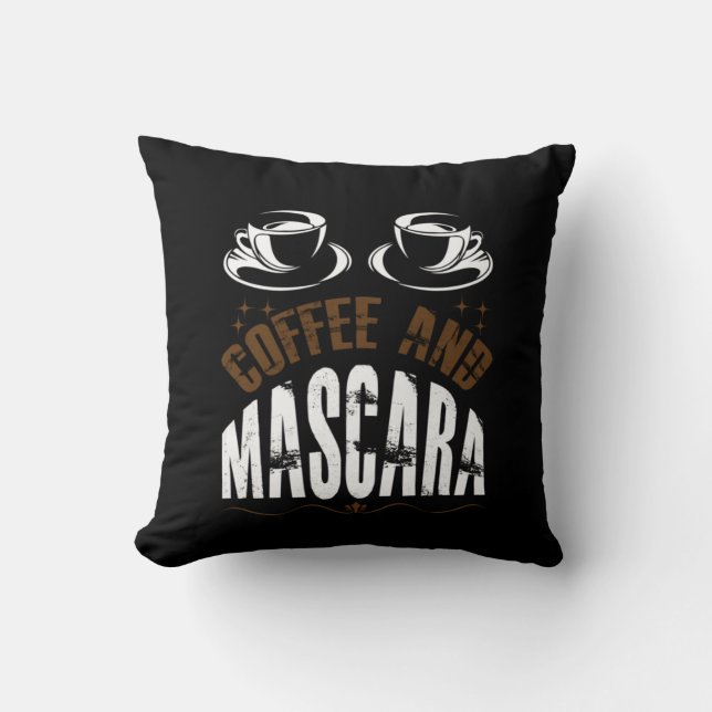 Coffee Art Coffee And Mascara Throw Pillow (Front)