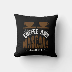 Coffee Art Coffee And Mascara Throw Pillow