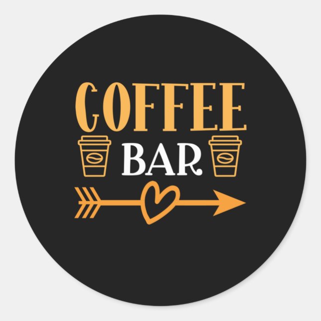 Coffee Art Coffee Bar Classic Round Sticker (Front)