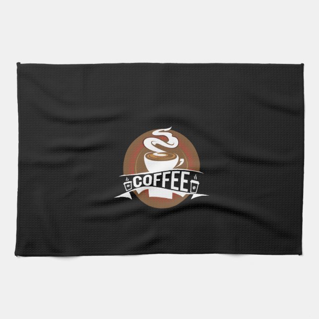 Coffee Art Coffee Kitchen Towel (Horizontal)