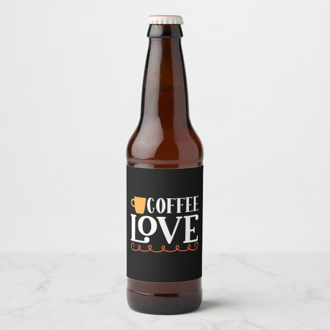 Coffee Art Coffee Love Beer Bottle Label (Front)