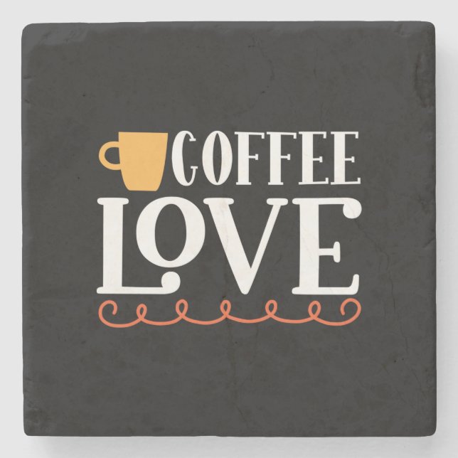 Coffee Art Coffee Love Stone Coaster (Front)