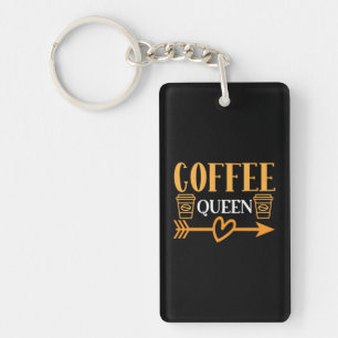 Coffee Art Coffee Queen Keychain