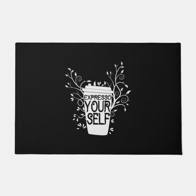 Coffee Art Expresso Yourself Doormat (Front)