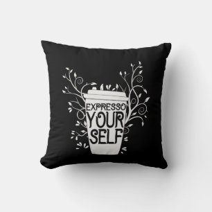 Coffee Art Expresso Yourself Throw Pillow