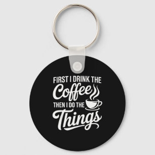 Coffee Art For Men Women Cappuccino Drinker Coffee Keychain