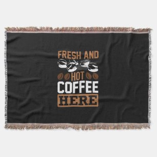 Coffee Art Fresh And Hot Coffee Throw Blanket