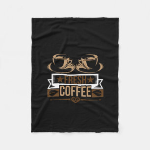 Coffee Art Fresh Coffee Fleece Blanket