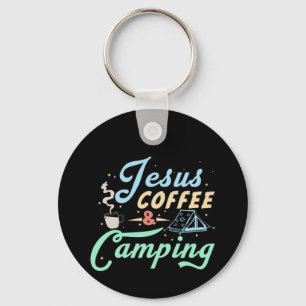 Coffee Art Jesus Coffee & Camping Keychain