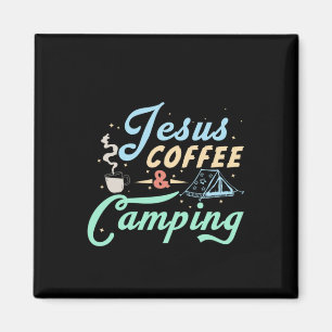Coffee Art Jesus Coffee & Camping Magnet