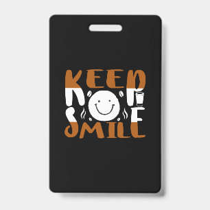 Coffee Art Keep Smile Badge