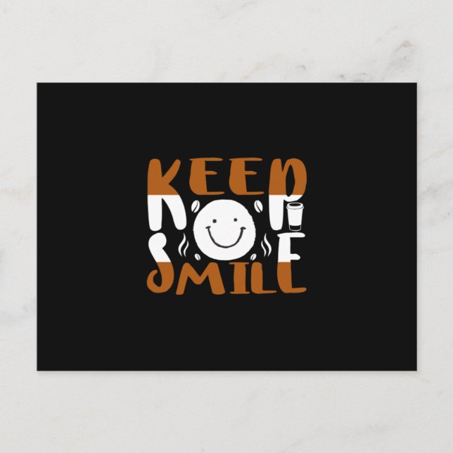 Coffee Art Keep Smile Postcard (Front)