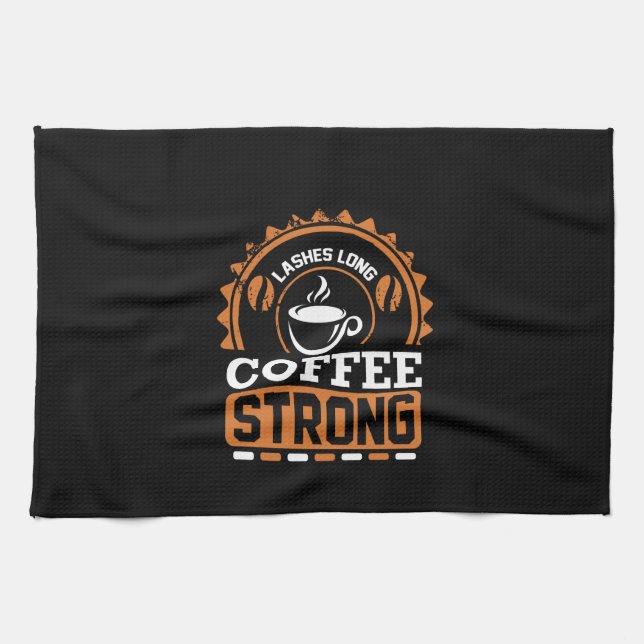 Coffee Art Lashes Long And Coffee Kitchen Towel (Horizontal)