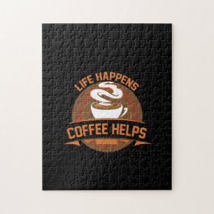 Coffee Art Life Happens Coffee Helps Jigsaw Puzzle
