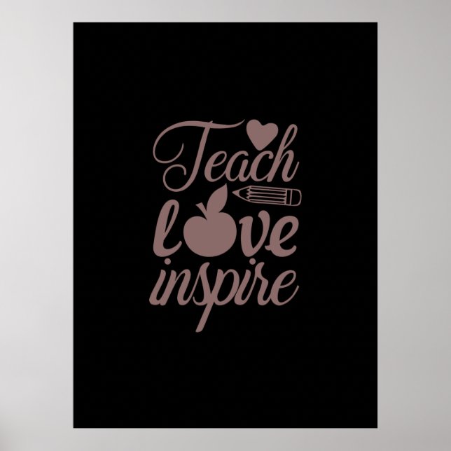 Coffee Art Teach Love Inspire Poster (Front)