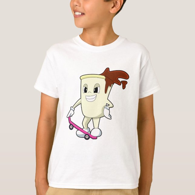 Coffee as Skater with Skateboard T-Shirt (Front)