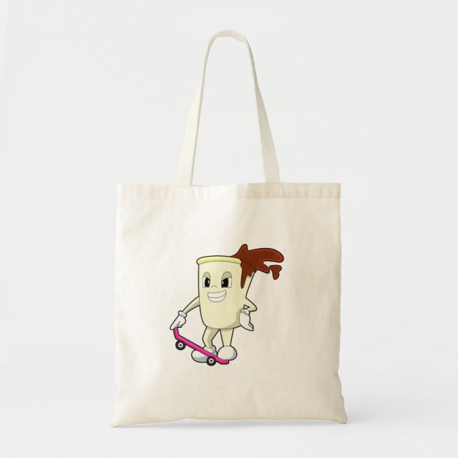 Coffee as Skater with Skateboard Tote Bag (Front)