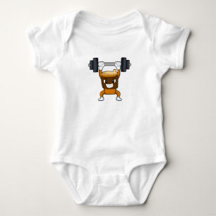 Coffee at Strength training with Barbell Baby Bodysuit
