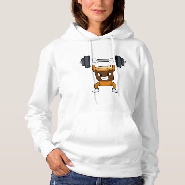 Coffee at Strength training with Barbell Hoodie (Front)