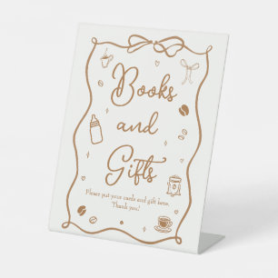 Coffee Baby Brewing Baby Shower Books & Gifts Pedestal Sign