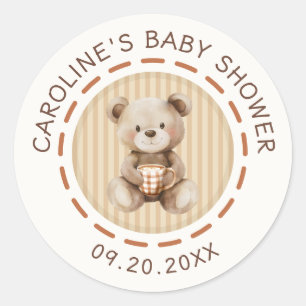 Coffee Baby Brewing Shower Classic Round Sticker