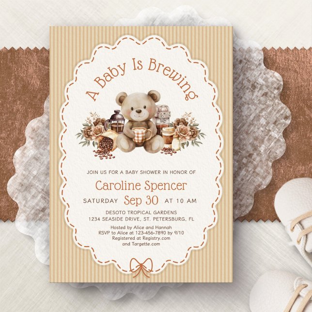 Coffee Baby Brewing Shower Invitation (Creator Uploaded)
