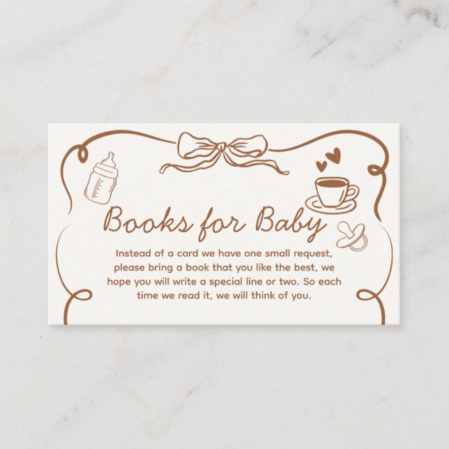 Coffee Baby is Brewing Baby Shower Books for Baby Enclosure Card (Front)