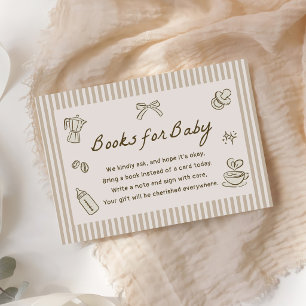 Coffee Baby is Brewing Baby Shower Books For Baby Enclosure Card