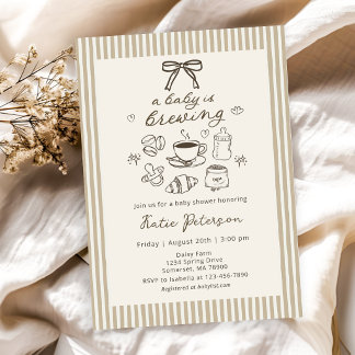 Coffee Baby is Brewing Baby Shower Invitation 