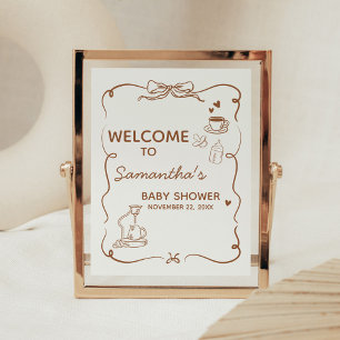 Coffee Baby is Brewing Baby Shower Welcome Sign