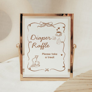 Coffee Baby is Brewing Shower Diaper Raffle Sign