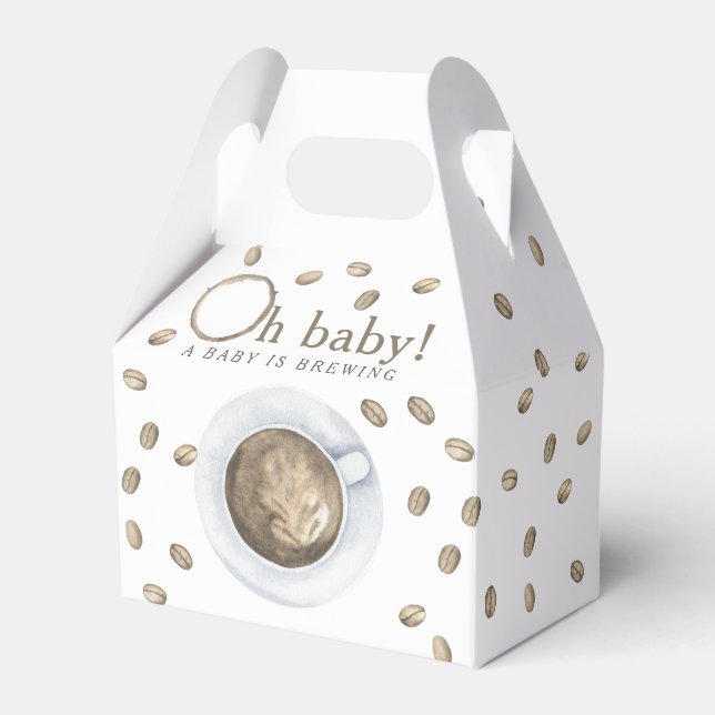 Coffee Baby shower - A baby is brewing Favor Box (Front Side)