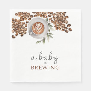 Coffee Baby Shower - a Baby is Brewing Napkin