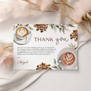 Coffee Baby Shower - a Baby is Brewing Thank You Card