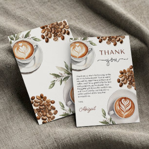 Coffee Baby Shower - a Baby is Brewing Thank You Card