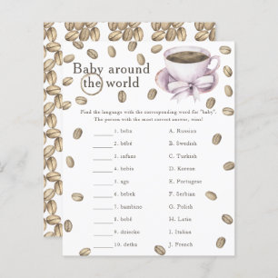 Coffee baby shower - Baby around the world game