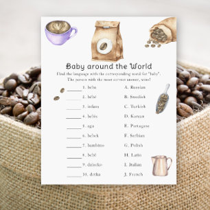 Coffee baby shower - Baby around the world game