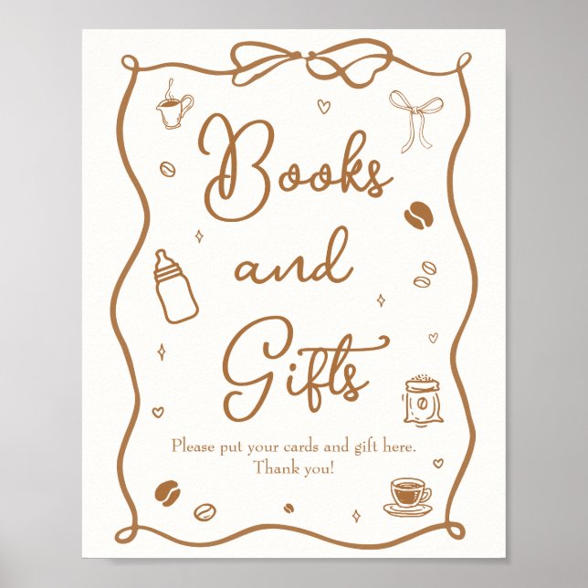 Coffee Baby Shower Books & Gifts Poster (Front)