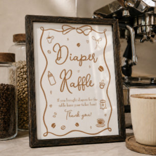 Coffee Baby Shower Diaper Raffle  Poster
