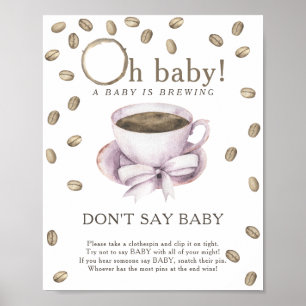 Coffee baby shower - Don't say baby Poster