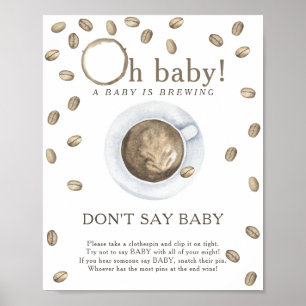 Coffee baby shower - Don't say baby Poster